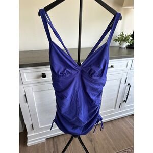 Athleta Purple Ruched Swimdress Underwire 40D 38DD NWT
